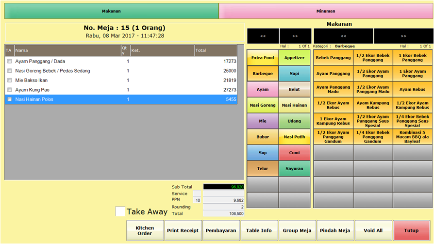 RESIS — Order screen